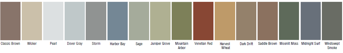 Revere Siding Product colors offered by Atlas Roofing & Siding - Columbus, OH